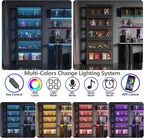 Display Cabinet with Acrylic Glass Doors, 5-Tiers Curio Cabinet with LED - Image 4