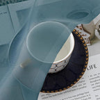 Dusty Blue Sheer Curtains 45 Inches Long 2 Panels, Light Filtering Sheer - Image 4