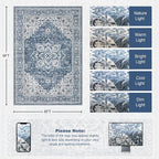 6x9 Area Rugs Living Room: Washable Vintage Rug - Image 2