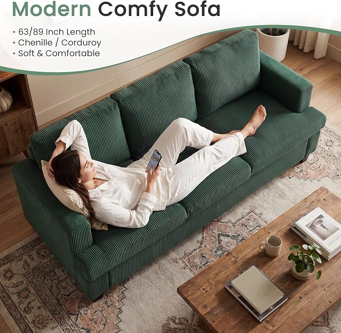 YOUDENOVA Sofa Couch, 3 Piece Set Comfy Sofa, 2 Loveseat & 3 Seater Sofa - Image 5