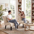 Accent Chairs Set of 2 Mid Century Modern Tufted Upholstered Chair - Image 3