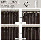 Dark Chocolate 84 Inch Pinch Pleated Semi Sheer Linen Curtains 2 Panels | - Image 5