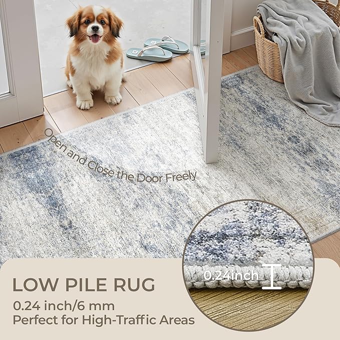2x6 Runner Rug Non Slip, Washable Hallway Runner Rug, Nursery Room, Soft Runner - Image 6