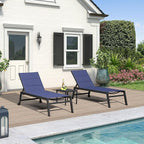PURPLE LEAF Extra Large Outdoor Chaise Lounge 4 Pieces Aluminum Patio Lounge - Image 3