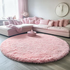 Light Pink Round Area Rugs 5ft for Bedroom Living Room, Fluffy Circle Rug for - Image 7