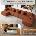 168" Cloud Sectional Couch, Comfort U Shaped Sofa - Image 3