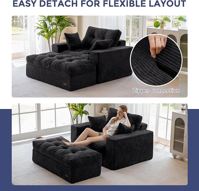 MAXYOYO Sectional Sofa Couch and Chaise Lounge, L Shaped Modern Cloud Couch - Image 6