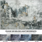 5x7 Area Rugs for Living Room Washable Bedroom Dining Room Black Gold | Modern - Image 7