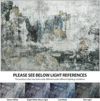 9x12 Area Rugs for Living Room Washable Bedroom Dining Room Black Gold | Modern - Image 5