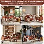 49" Small Loveseat Sofa for Small Spaces, Mid Century Modern Sofa, Linen - Image 6