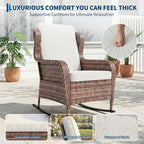 GarveeLife Single Wicker Rocking Chair, Classic Rattan Rocker - Image 6