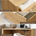 Night Stand with Charging Station, Modern Bedside Table with Drawer & Open - Image 4