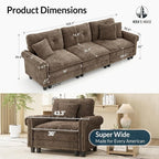 HERA'S HOUSE 116.11" Mid-Century Modern Couch, Oversized Sectional Couch - Image 2