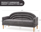 63" Small Loveseat Sofa for Small Spaces, Mid Century Modern Sofa, Linen - Image 2
