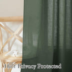 RYB HOME Farmhouse Boho Linen Sheer Curtains 90 inches Long - Image 4