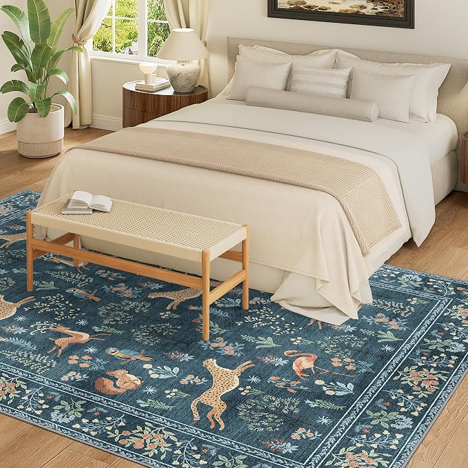 DUKINO 5x7 Area Rugs, Washable Animal Rug - Image 5