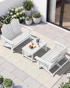 SERWALL Folding Adirondack Bench Set of 2, HDPE All-Weather Adirondack Loveseat - Image 8