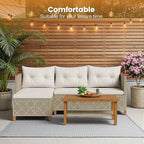 Devoko Wicker Patio Furniture Set, 3 Pieces Outdoor Sofa - Image 3