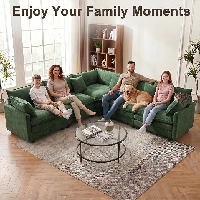 111.4" V-Shaped Corner Couch Sectional｜5 Seat Customizable Modular Cloud - Image 7