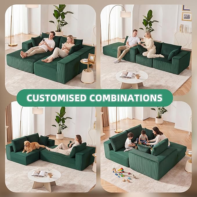108” Modular Sectional Sofa, Cloud Sectional Couch - Image 4
