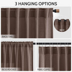 Cappuccino Linen Blend Light Filtering Back Tab Curtains 96 Inches Long - Image 3