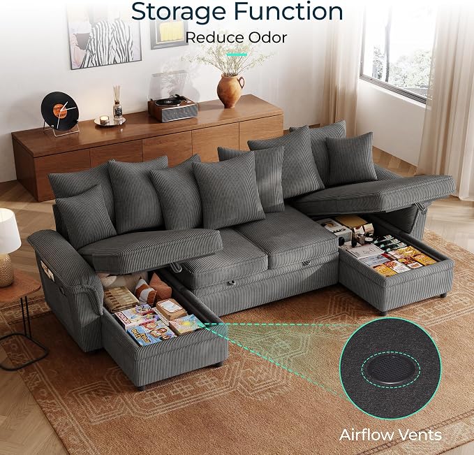 LINSY HOME Oversized Sectional Sleeper Sofa - Image 5