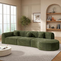 Merax 3-Piece 140" Sectional Modular Sofa Set, 4 Seat Curved Modern Cloud Couch by Merax