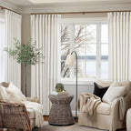 Natural Extra Wide Pinch Pleat 108 Inch Curtains 60 Inch Wide | Memory Training - Image 9