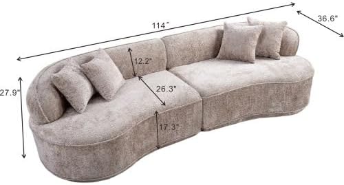 Compressed C-Shaped Sectional Sofa, 2-Box Easy Delivery, No Tools Assembly - Image 2