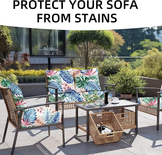 8PCS Patio Cushion Covers.Patio Furniture Couch SeatSlipcovers | Washable - Image 4