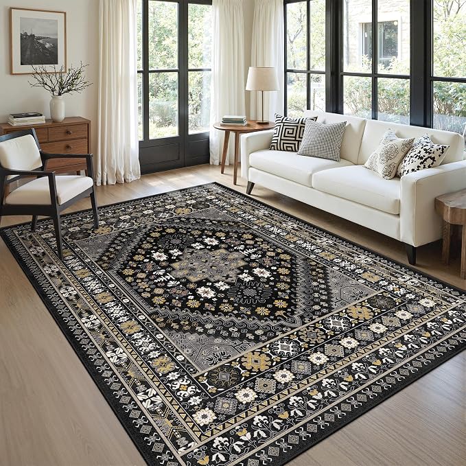 6x9 Area Rugs for Living Room, Large Washable Rug, Dining Room, Low Pile - Image 3