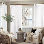 Snow White Pinch Pleat Semi Sheer Linen Curtains W70xL108 1 Panel | Light - Image 7