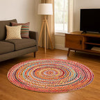 Hausattire Boho Braided Round Rug - Image 3