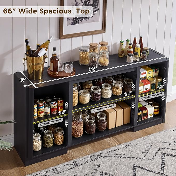 JXQTLINGMU 66" Large Sideboard Buffet Cabinet - Image 4