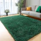 Dark Green Area Rugs for Bedroom Living Room, 4x6 Fluffy Soft Plush Shaggy by ONASAR