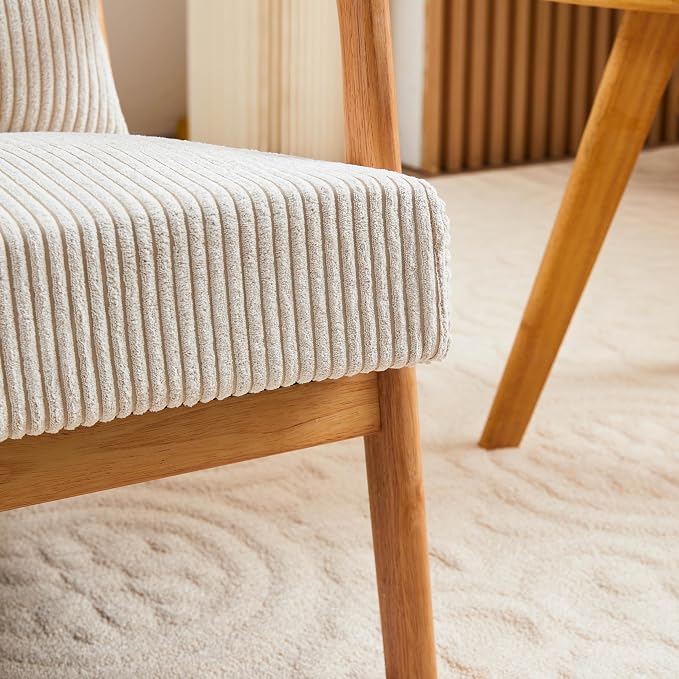 Mid Century Modern Accent Chair, Solid Wood Comfy Living Room Chair - Image 9