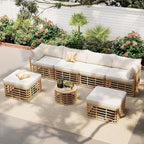 7 Pieces Outdoor Patio Furniture Sectional Sofa Set - Image 2