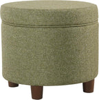 Homepop Home Decor | Upholstered Round Storage Ottoman | Ottoman - Image 5