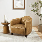 Art Leon Genuine Leather Chair, Mid Century Industrial Accent Arm Chair - Image 6