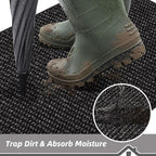 BEQHAUSE Dirt Trapper Door Mat 26" x 40" Half Circle Non Slip Rugs, Absorbent - Image 3