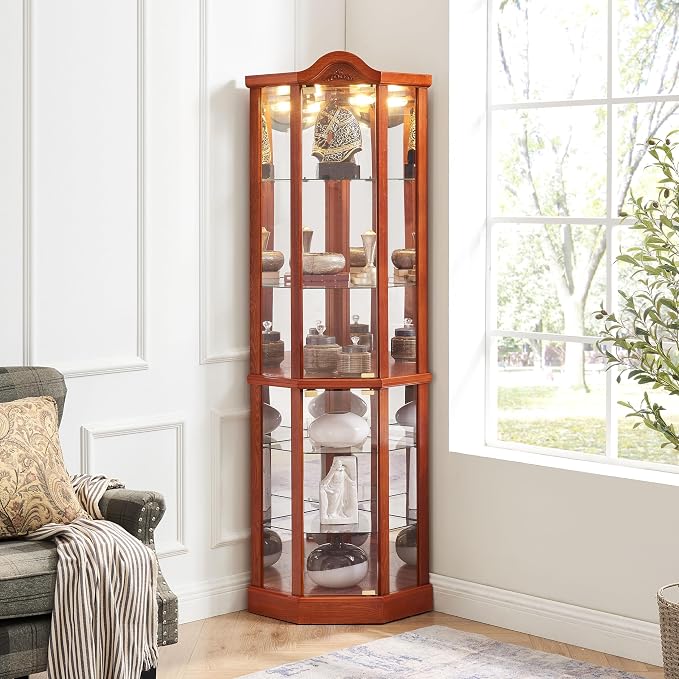 Glass Corner Display Cabinet by NALLBEIRRAA