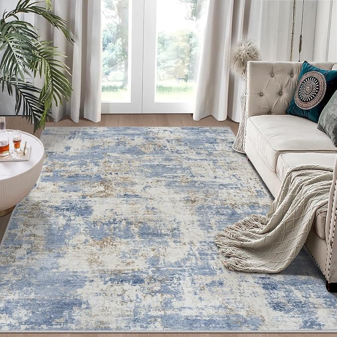 Aelenmu 6x9 Area Rugs for Living Room Bedroom Dining Room Washable Blue | Soft by Aelenmu