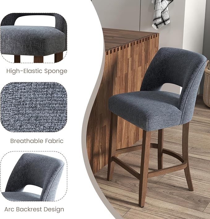 VKNOW Bar Stools Set of 4, Modern Counter Stools - Image 7