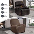ANARACHON Leather Look Recliner Chair Covers, 4-Pieces Stretch Recliner Cover - Image 6