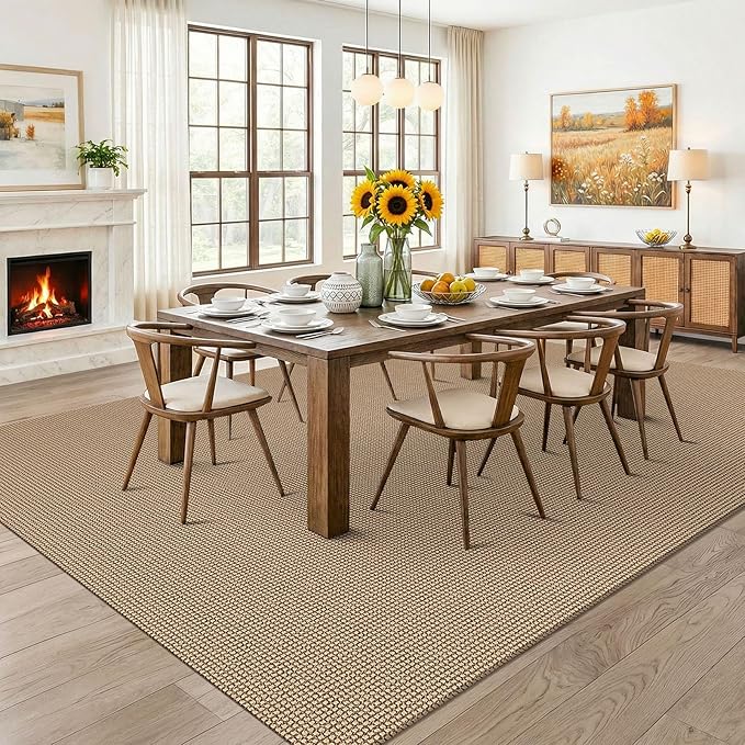 KOZYFLY Farmhouse 7.5x10 Rugs for Living Room, Non Slip Woven Area Rugs - Image 2