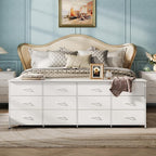 WLIVE 75.5'' White Dresser for Bedroom, TV Stand for 85, 65 Inch TV, 12 Drawer - Image 4