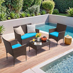 Homall 4 Pieces Patio Rattan Chair Wicker, Outdoor Indoor Use Backyard Porch - Image 5