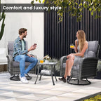wildformers Luxury Outdoor Swivel Wicker Glider Patio Chairs - Image 3
