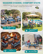 SERWALL 4 Pieces HDPE Outdoor Sofa Set - Image 8