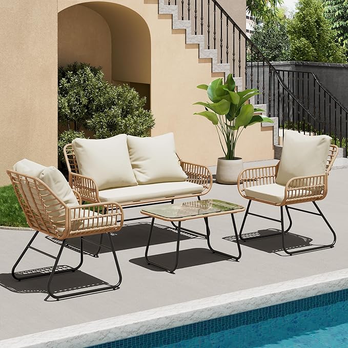 LEX CRAFT 4-Piece Outdoor Patio Furniture Set by Unknown